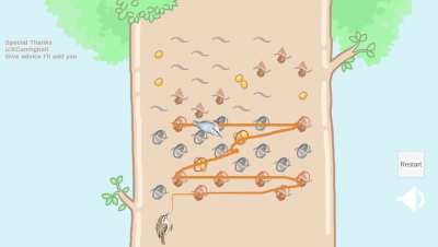 鸟吃虫子小游戏进行了major optimization，是不是更丝滑更解压了。接下来1背景加流云做出呼吸感2做用格子画关卡输出structured data再用structured data生成关卡3最重要的，做美术替换掉鸟鸟的placeholder图，然后再加啄木鸟