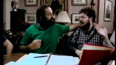 Michael J Fox planning a kissing scene on Family Ties (1987)