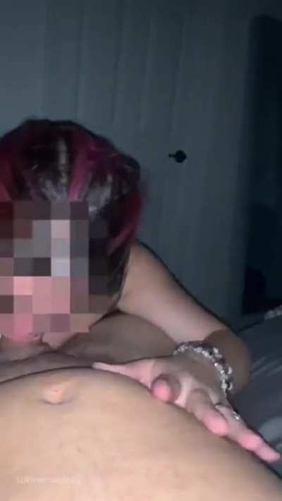 I love sucking hubby&rsquo;s cock, specially while shoving a lollipop in my mouth 🍭 😮 Full length video up now on our Onlyfans. Link in the comments!