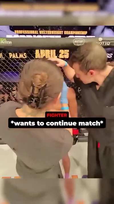 Nurse spots the risk , stops the fight, and gets booed by the crowd. She still smiled knowing she just prevented a tragedy.