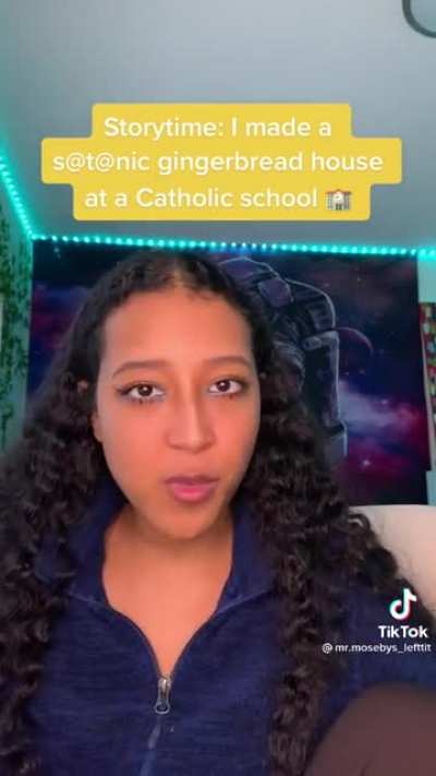Making a Satanic Gingerbread house in a Catholic School