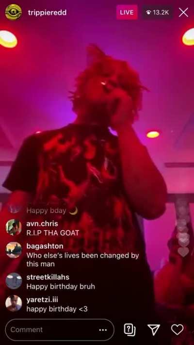 Trippie Redd on live jamming to X on his birthday. Kind of unfortunate for Trippie that X&rsquo;s passing happened on his birthday. Lowkey sadboy hours every time Trippie tries to celebrate