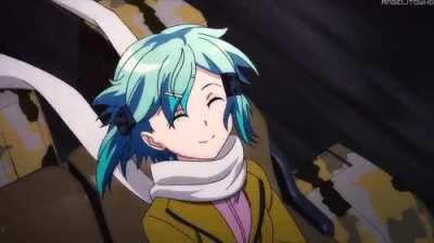 Rare photo of Sinon smiling