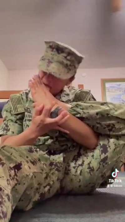 Military girl feet