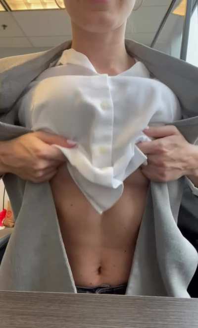 Think my coworkers would mind if I drop my titties at work?