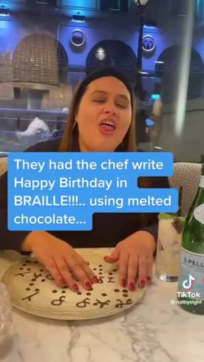 The waiting staff did the little extra to make her birthday even better