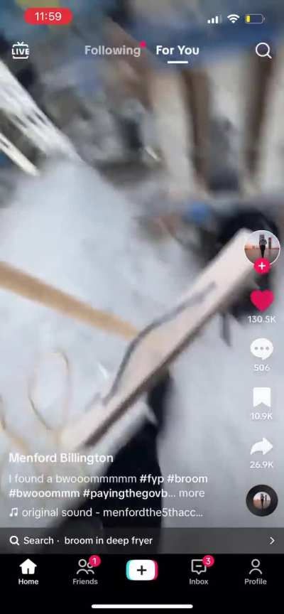 Man &ldquo;accidentally&rdquo; drops broom