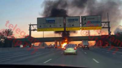 Taxi tries to do a front flip but ends up in flames, 17 km of MKAD