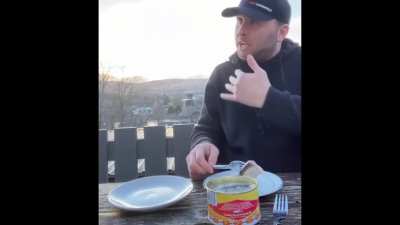 Scotsman Vomits on Kids trying Surstr&ouml;mming Stinky Tin Fish Eating Challenge