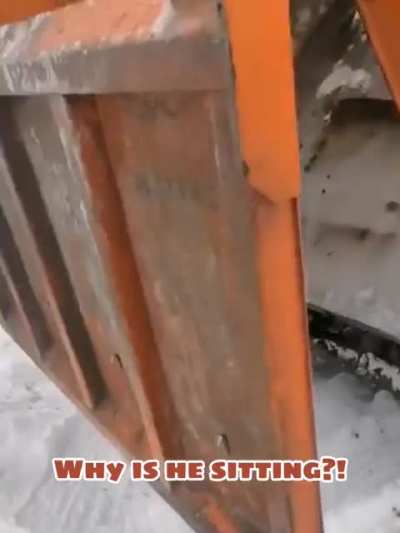 A truck is stuck