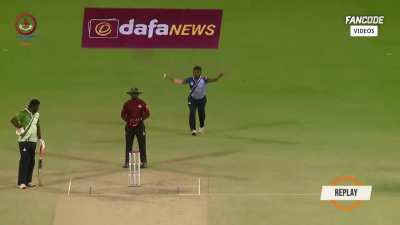Dancing bowling style of Balaji.