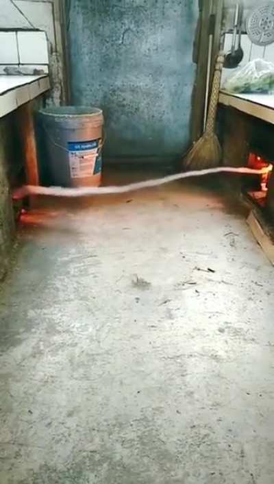 A literal bridge of smoke connecting two ovens.