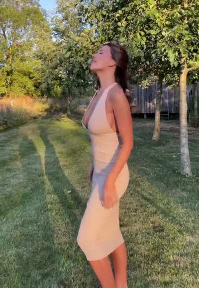 In a dress