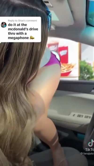 Girl shits her britches into a megaphone in the McDonald&rsquo;s drive through