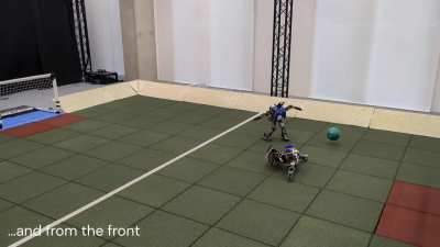 [R] Video of experiments from DeepMind's recent &ldquo;Learning Agile Soccer Skills for a Bipedal Robot with Deep Reinforcement Learning&rdquo; (OP3 Soccer) project