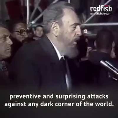 Fidel Castro: "Our country does not launch bombs against other people or send thousands of planes to bomb cities"