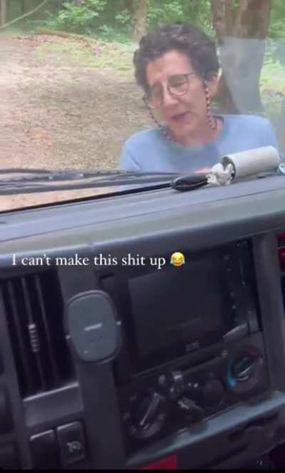These idiots prevent delivery driver from leaving