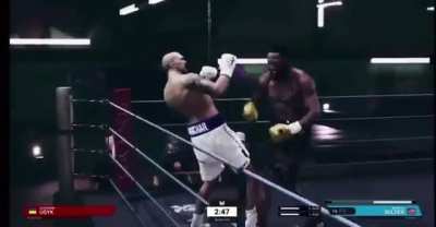 Deontay Wilder vs Oleksandr Usyk fight in the game "Undisputed"