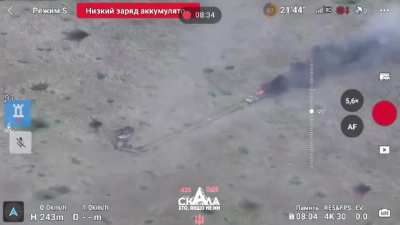 Surveillance drone footage of another unsuccessful Russian mechanized assault. From the 425th Assault Batalion "Skala".
