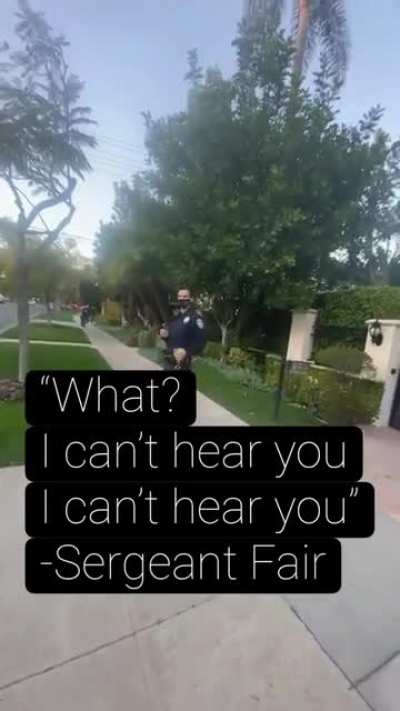 Instagram Troll live streams attempt at trolling a cop, but the cop plays copyrighted music to get the troll's video muted for copyright infringement.