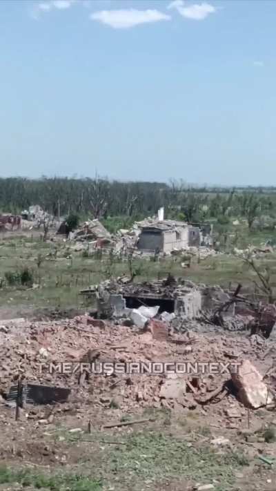 First person view of Russian soldier getting hit by Ukrainian FPV drone while filming (unknown location, posted today)