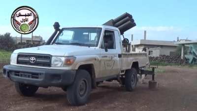 Syrian Opposition convert into a surpisingly effecting Type 63 MLRS platform