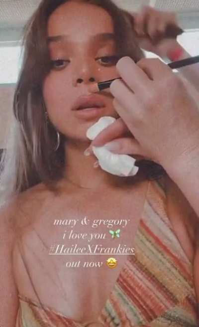 doing her makeup