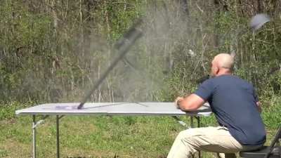 On 4/9/2021 gun channel host Kentucky Ballistics has h&igrave;s 50 caliber rifle explode in his face. A piece pierces his neck and lacerated his jugular. Failure was due to an extremely hot load of a SLAP (Saboted Light Armor Penatrator) round. Full video and Ke
