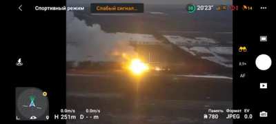 russian TOS-1 MLRS carrying thermobaric rockets was blown to pieces
