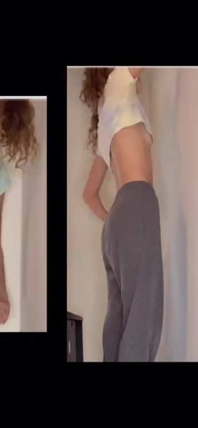 Under boob and down shirt