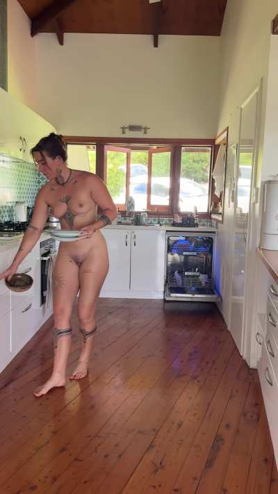 doing the dishes