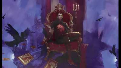 "He is the ancient, He is the land and you are trespassers" (A animate landing page for Curse of Strahd)
