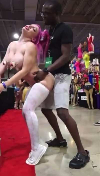 to act like the biggest bimbo at a convention