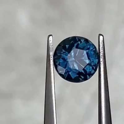 First up from the heated Rock Creek Montana sapphires I got from Tucson, and it&rsquo;s a stunner! Peacock blue, 6.05mm, 1.20ct, VSI, cut in my &ldquo;Marigold&rdquo; round. $2350 + SH