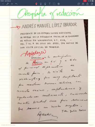 Clases de ortograf&iacute;a y redacci&oacute;n con AMLO