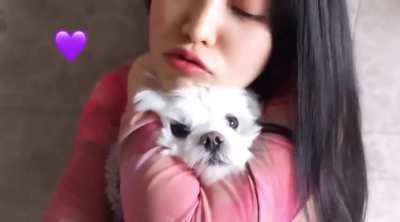 Yeri &amp;amp; her dog so cute