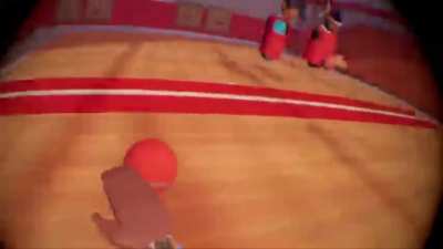 Playing dodgeball on recroom