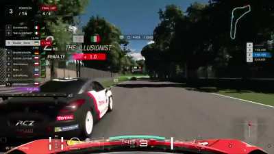That Peugeot is flying!
