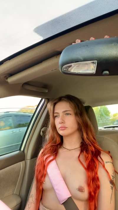 i love when cars go by while i&rsquo;m driving with my little tits out