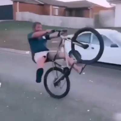 Doing some tricks on the bike