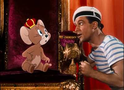 Through meticulous storyboarding and painstaking rotoscoping by the MGM animators to match his moves, Jerry of "Tom and Jerry" (after the producers were originally turned down by Roy Disney to use Mickey) danced seamlessly with Gene Kelly in the 1945 musi