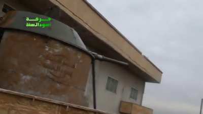BMP-1 turret modified to work on a Toyota pickup by opposition forces in Syria - Al-Manshiya - 1/7/2016