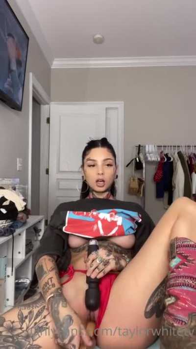 Suicide girl plays with herself