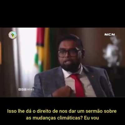 Presidente da Guiana responde a rep&oacute;rter da BBC, que tentava dar "serm&atilde;o ecol&oacute;gico"