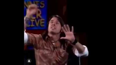 Dave on Krist hitting himself with his bass