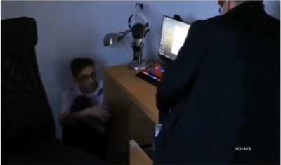 Kind father fixes son's PC