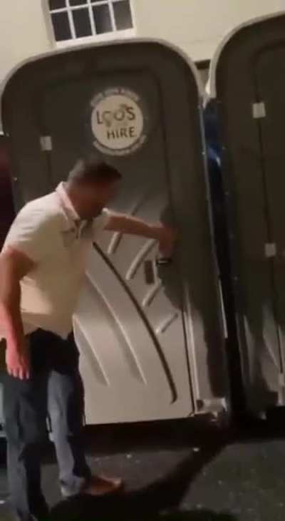 Opening a port-a-potty