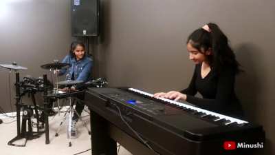 Wind (Naruto Ending 1) with my little sister on drums! Hope you like it :D