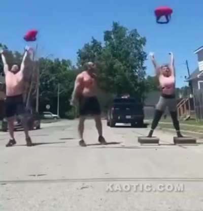 Throwing weights over your head