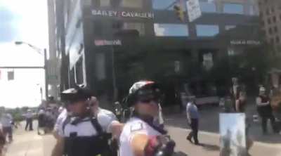 Gotta love the cop dual wielding pepper spray cans.